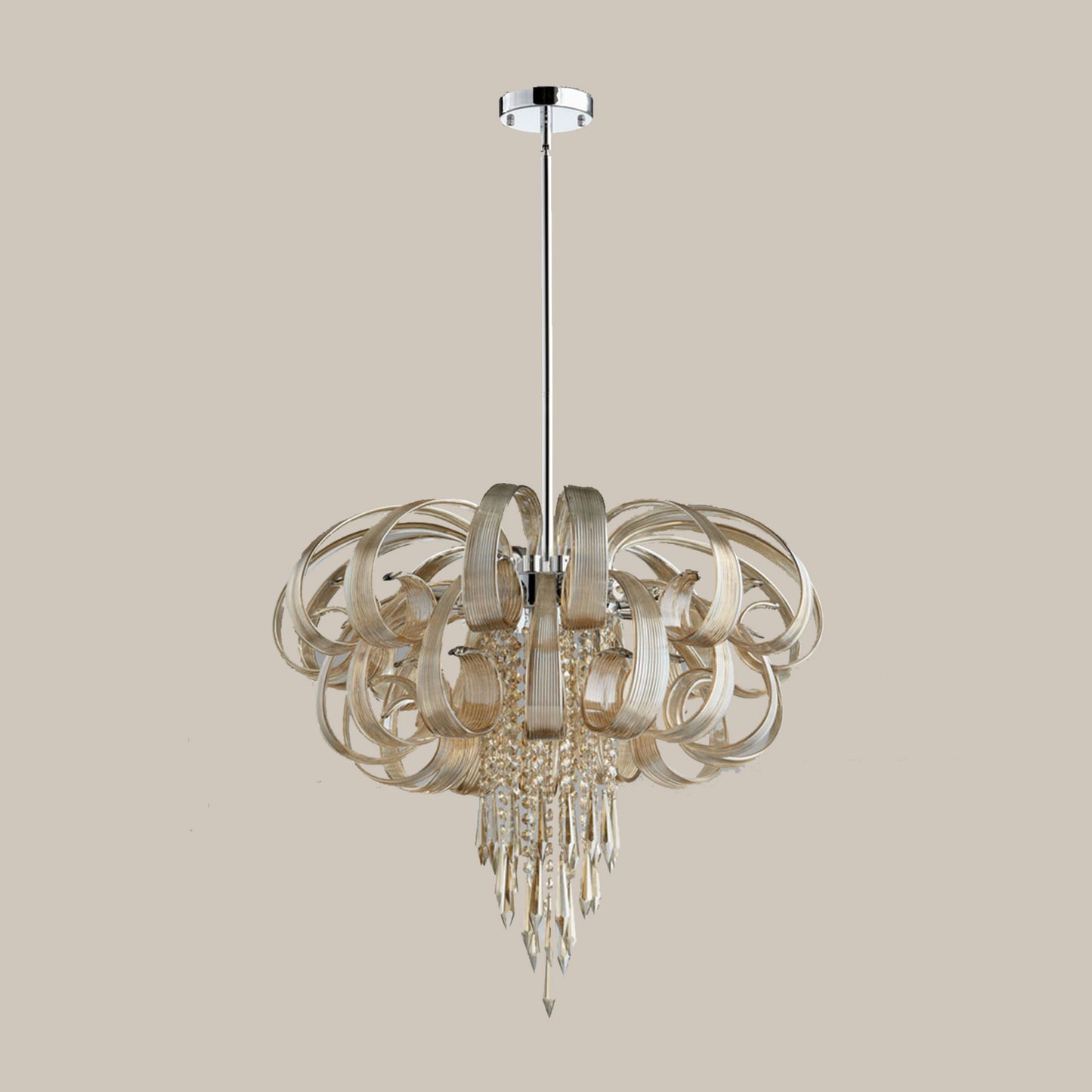 Modern Crystal Ribbon Chandelier
