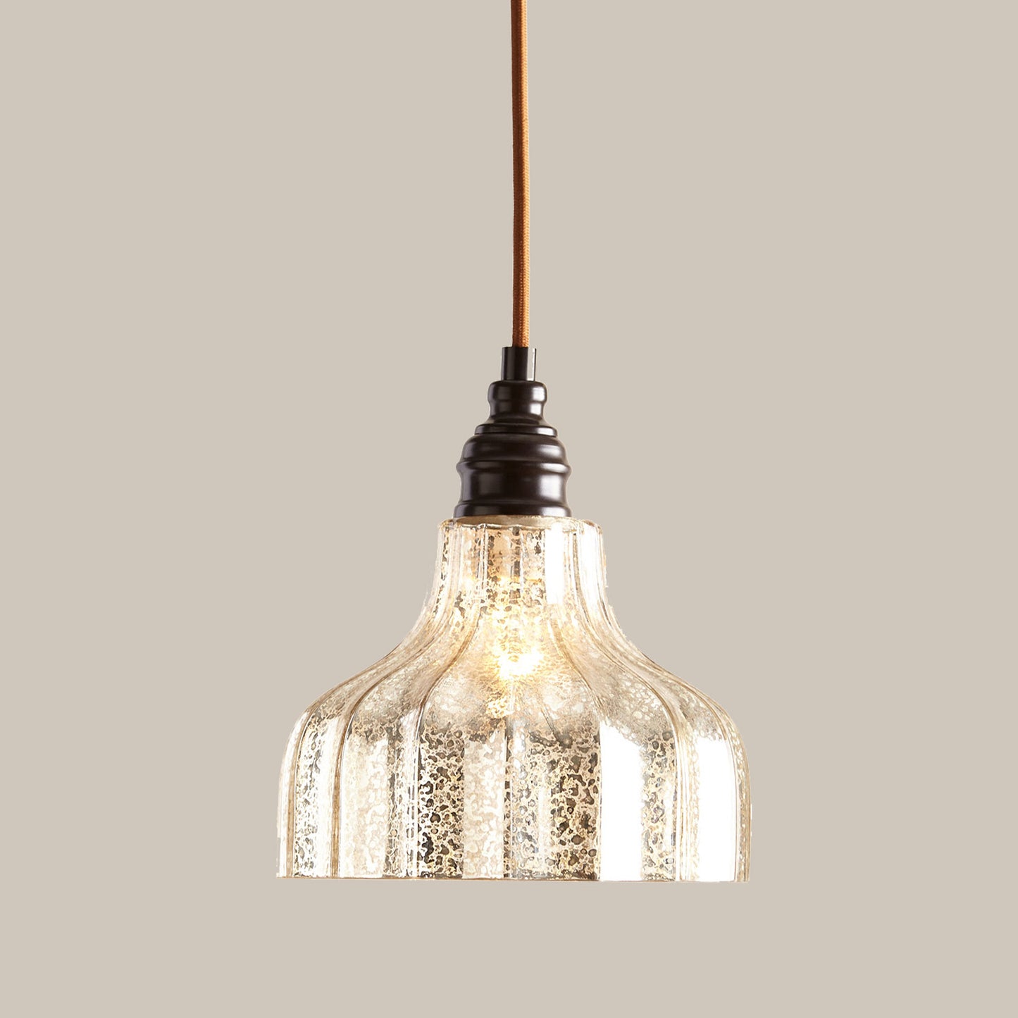Vintage Mercury Glass Pendant Light