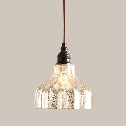 Vintage Mercury Glass Pendant Light
