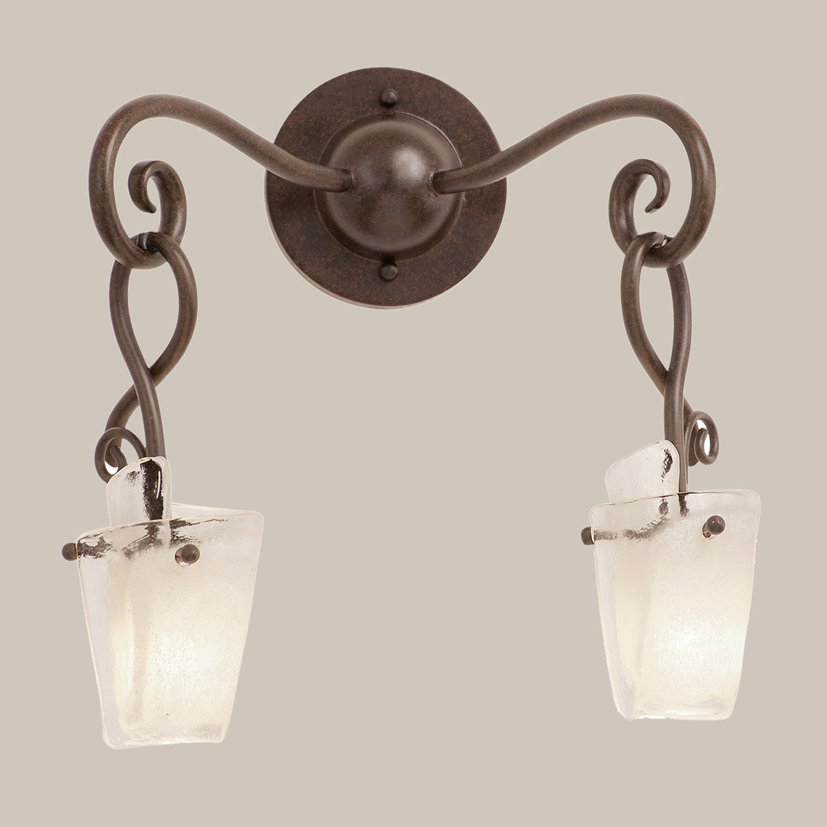 Curved Arm 2-Light Wall Sconce