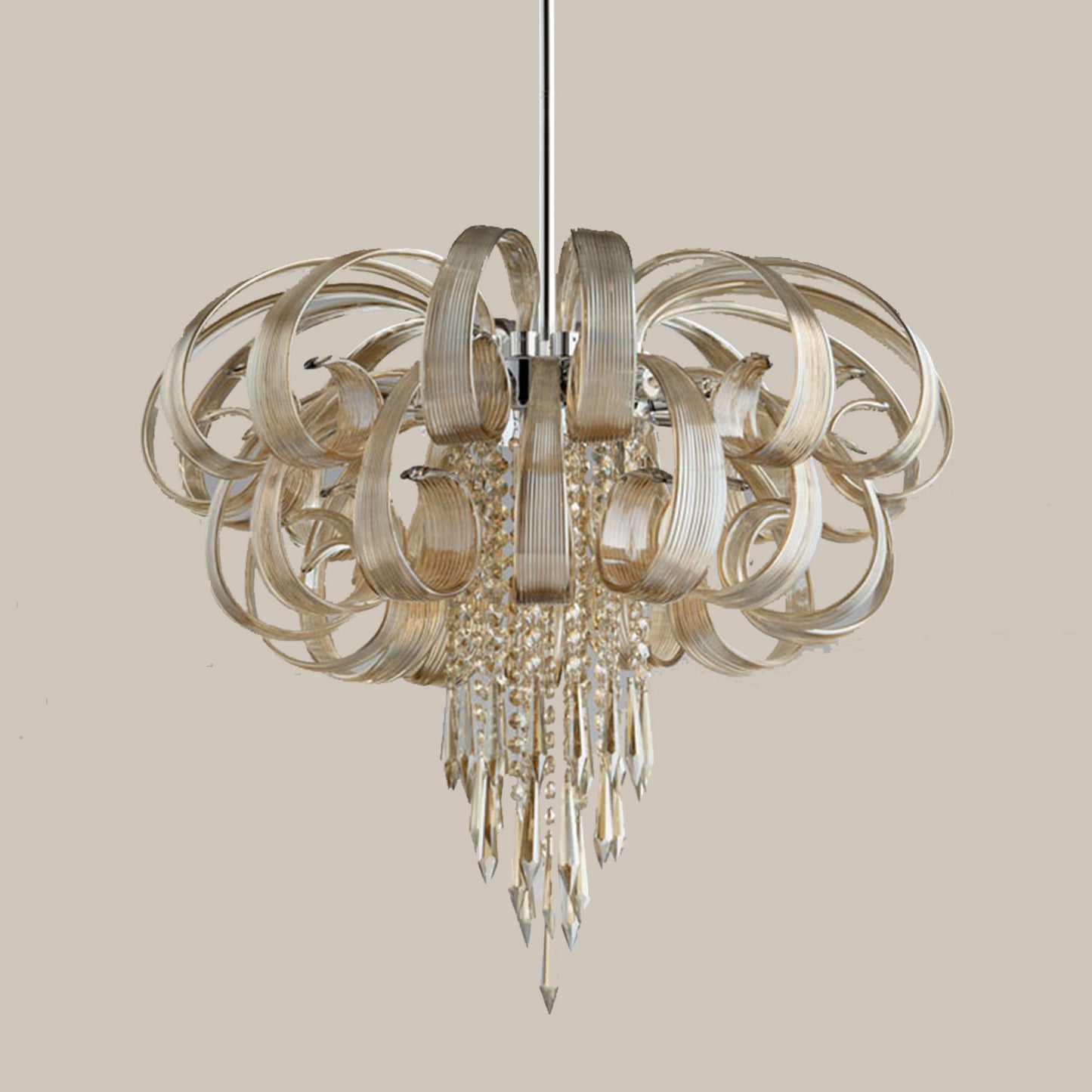 Modern Crystal Ribbon Chandelier