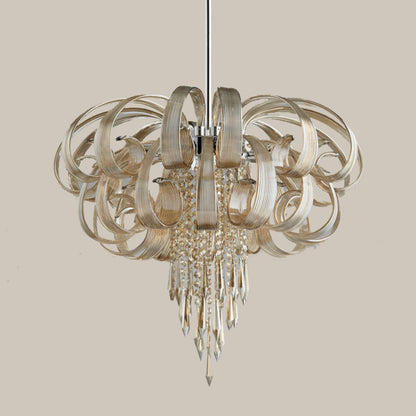 Modern Crystal Ribbon Chandelier