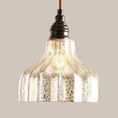 Vintage Mercury Glass Pendant Light