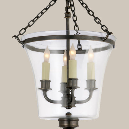 Glass Lantern Semi-Flush Ceiling Light