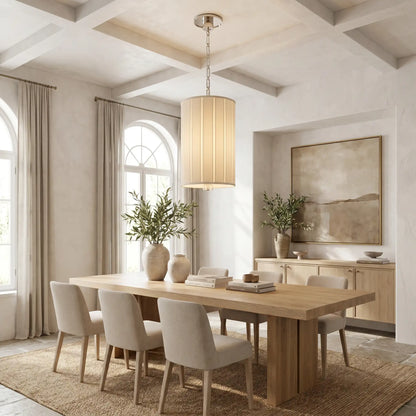 Modern Fabric Cylinder Pendant Light