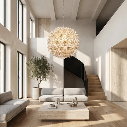 Floral Capiz Shell Chandelier