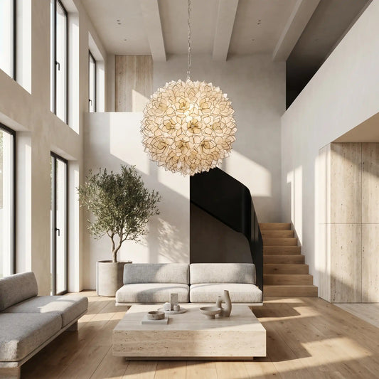 Floral Capiz Shell Chandelier
